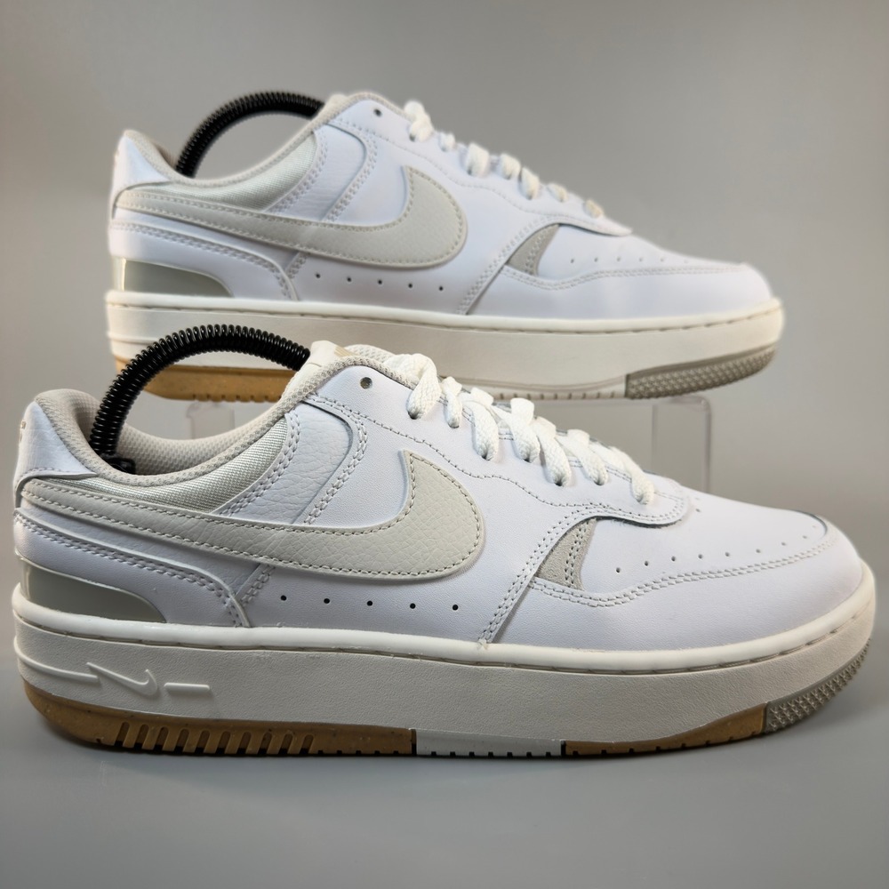 Nike Gamma Force Womens 10 Sneakers White Bone Gum Leather Low Lace‎ Up Shoes